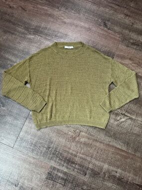 Men's Olive Textured Crewneck Sweater